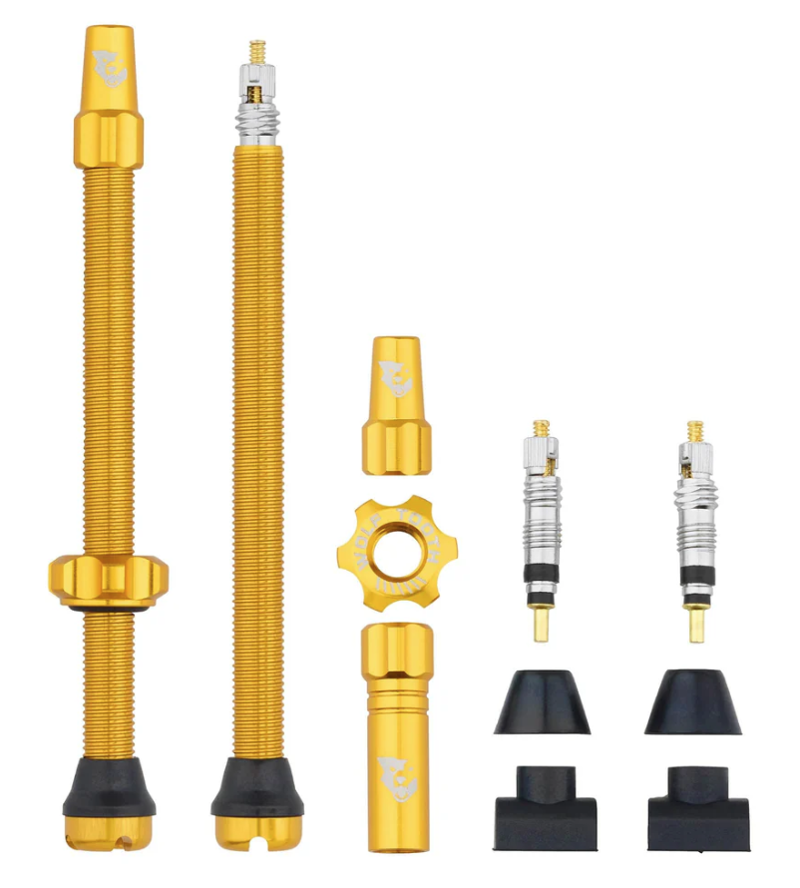 Wolf Tooth 80mm Tubeless Valve Stems in Gold