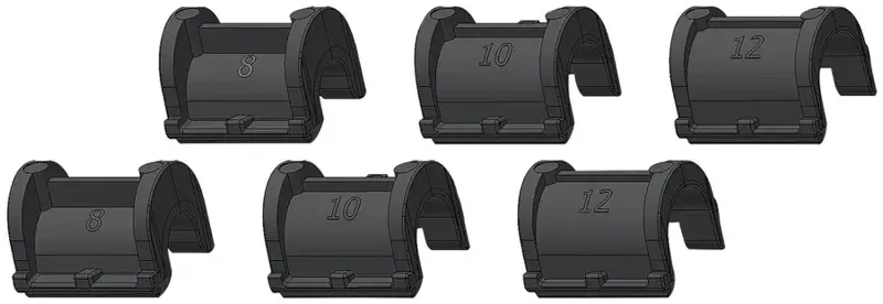 Ortlieb Rail QL2.1/QL2 Reducers 2x8mm 2x10mm 2x12mm in Black