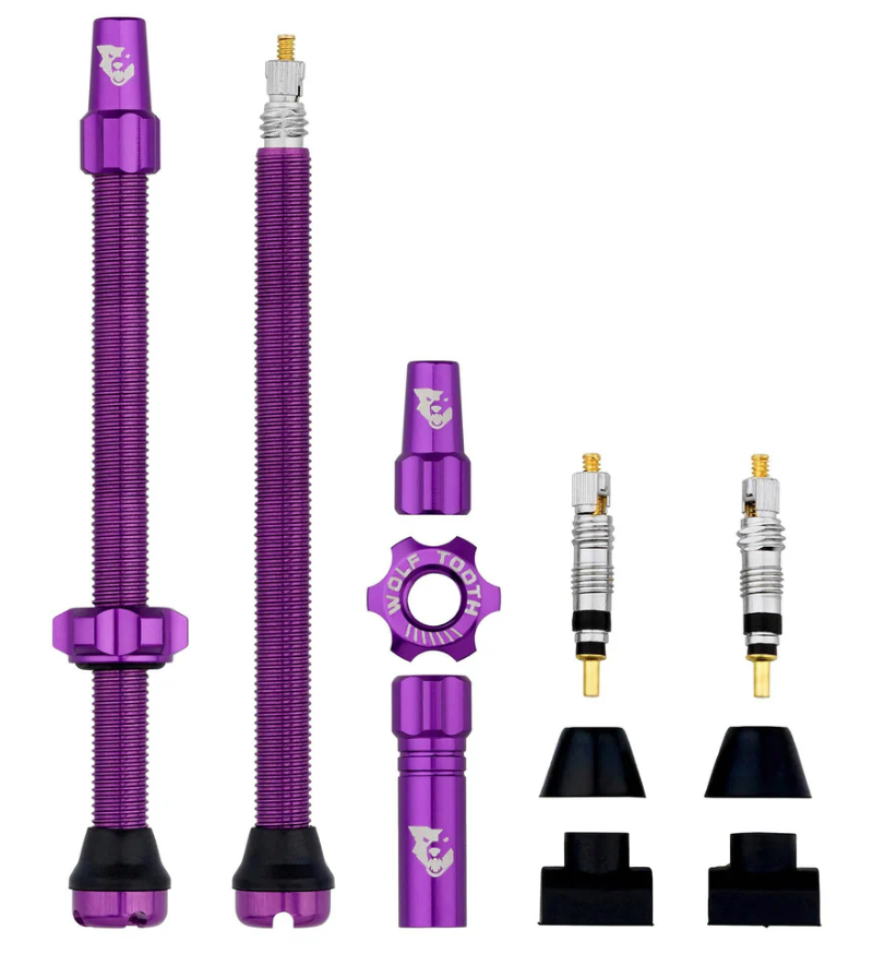 Wolf Tooth 80mm Tubeless Valve Stems in Purple