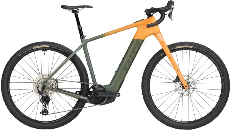 Salsa Tributary C GRX 820 Carbon eBike 29-inch in Dark Pine/Terracotta