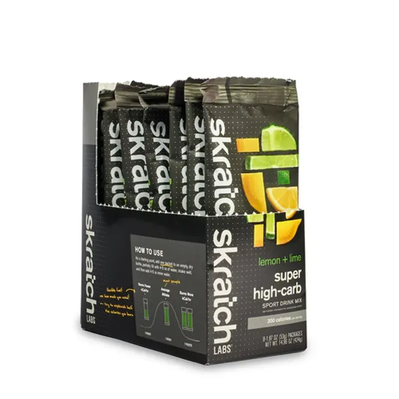 Skratch Labs Super High-Carb Sport Drink Mix - Lemon/Lime Box Of 8